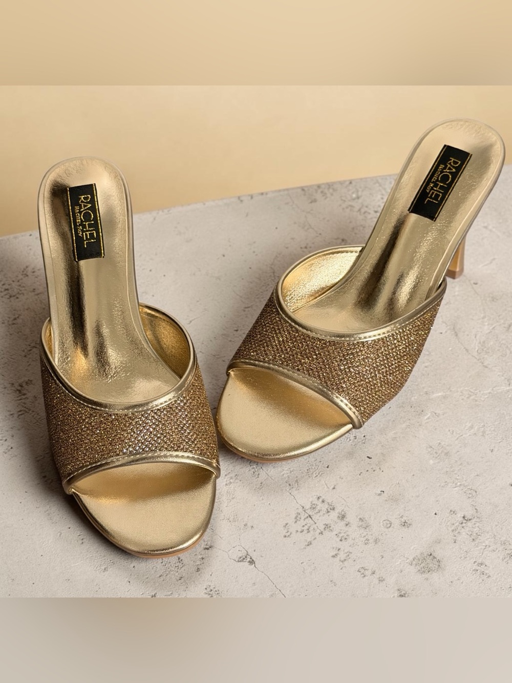 RACHEL Rachel Roy Gold Dublin Slide Sandals - US 6 - NIB
